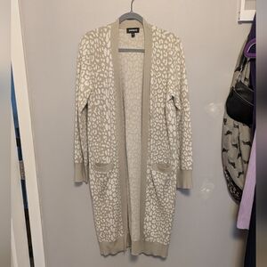Express Animal Print Soft Longline Duster Cardigan